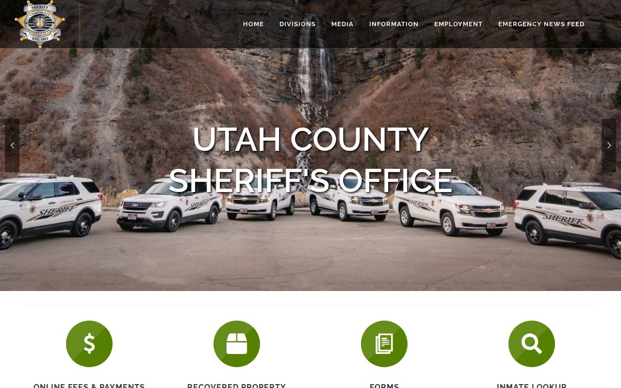 Utah County criminal history Sheriff office website