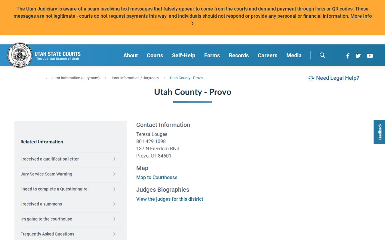 Fourth District courthouse for Utah County criminal court cases