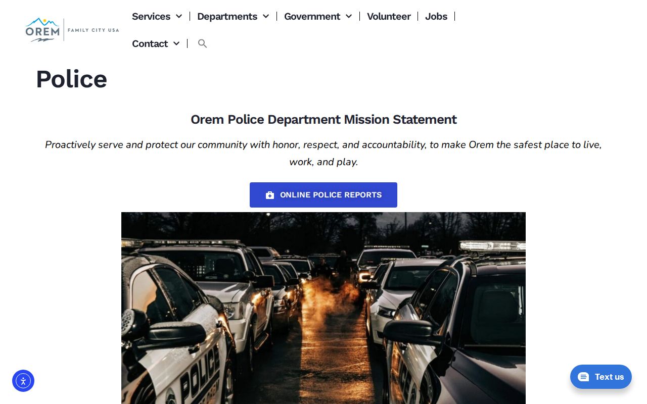 Orem Police Department criminal records information